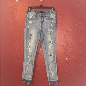 Distressed Blue Jeans